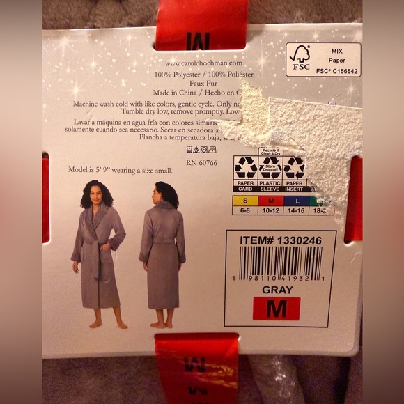 Carole Hochman Plush Wrap Robe - Picture 8 of 9